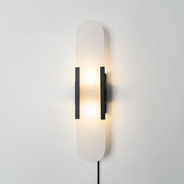 Avlång Alabaster Vägglampa med Stickkontakt