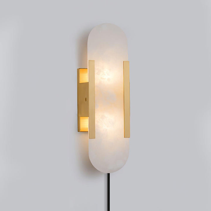 Avlång Alabaster Vägglampa med Stickkontakt