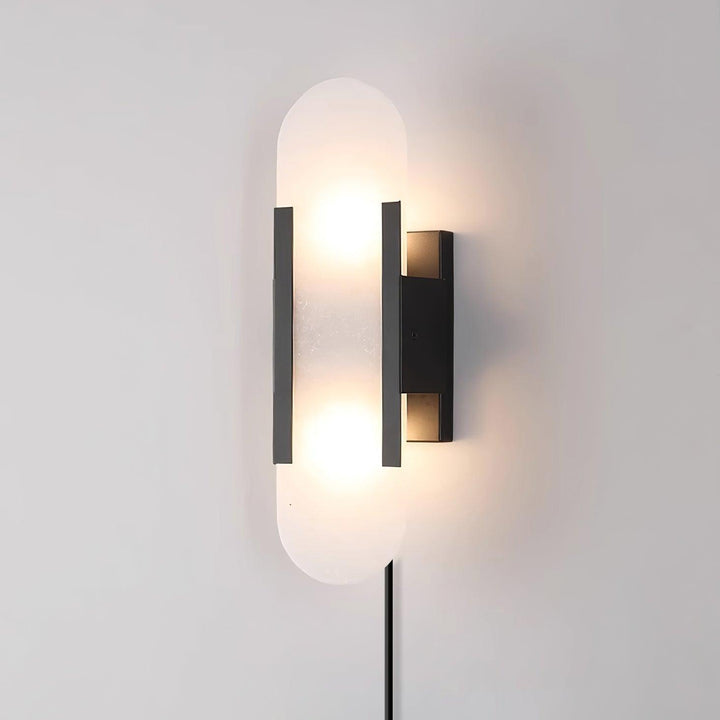 Avlång Alabaster Vägglampa med Stickkontakt