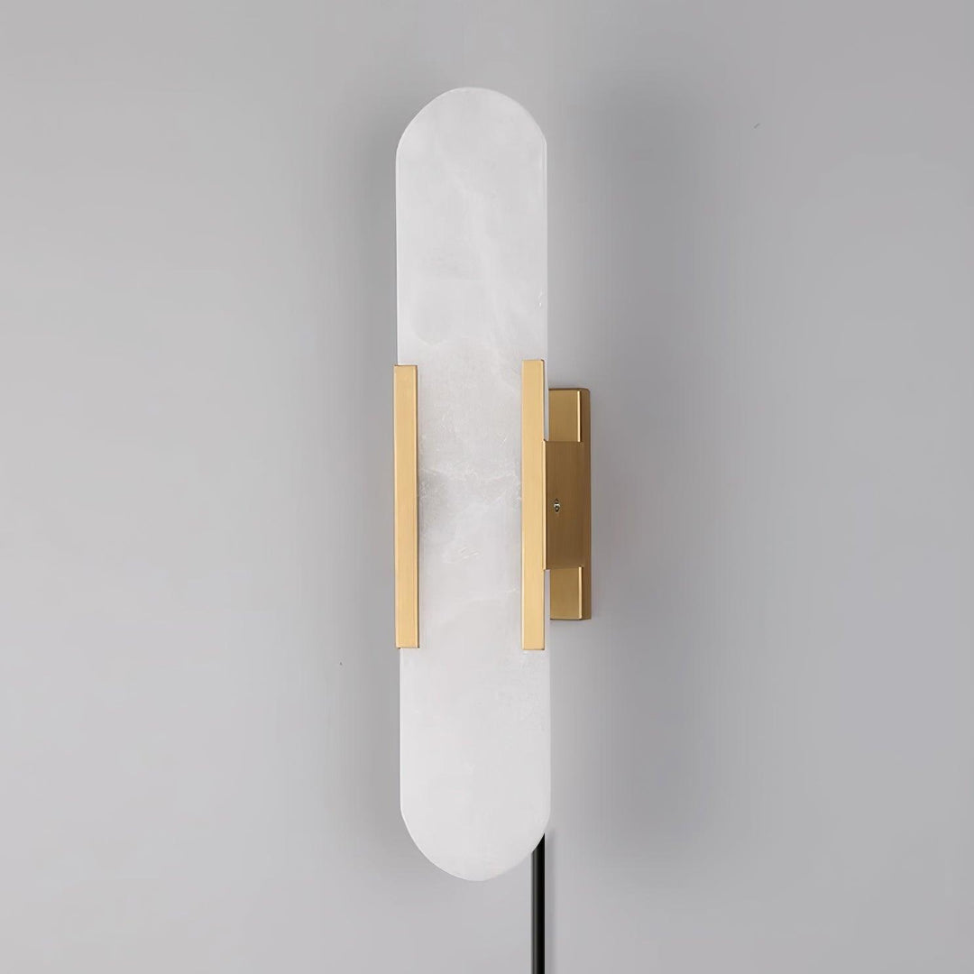 Avlång Alabaster Vägglampa med Stickkontakt