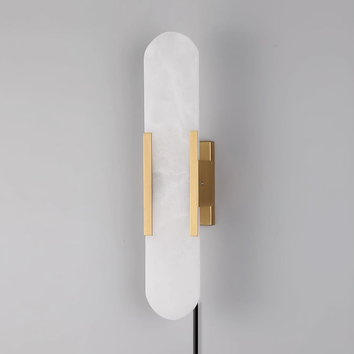 Avlång Alabaster Vägglampa med Stickkontakt