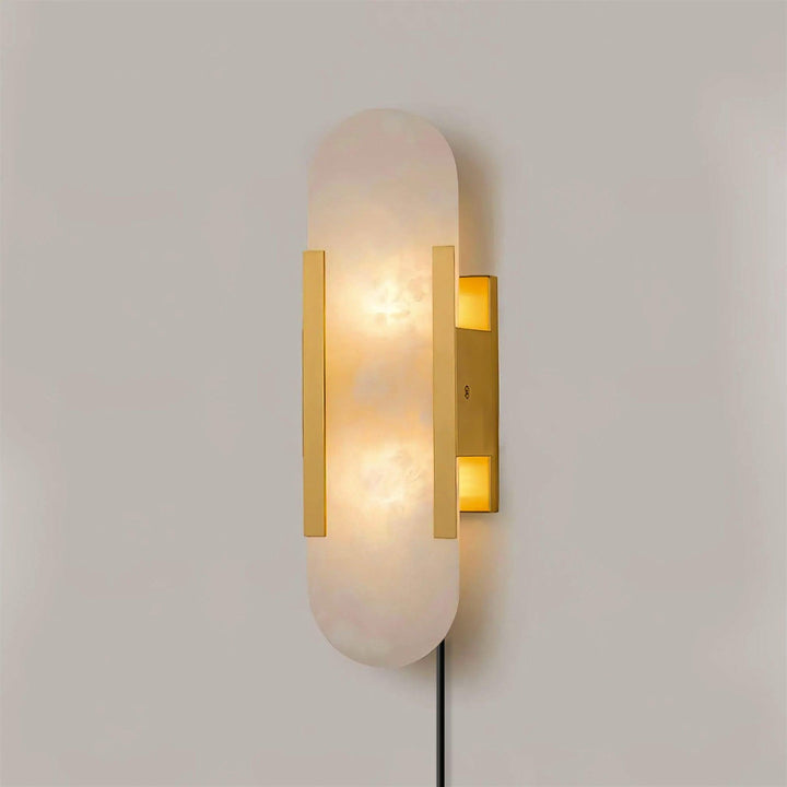 Avlång Alabaster Vägglampa med Stickkontakt