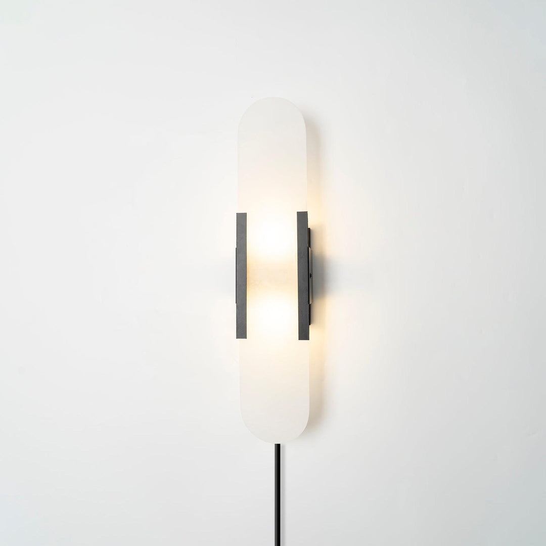 Avlång Alabaster Vägglampa med Stickkontakt