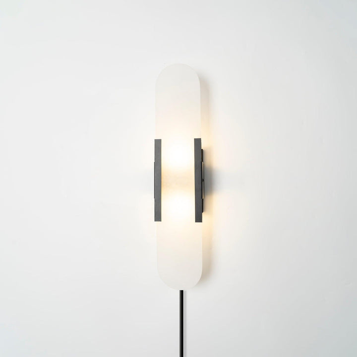 Avlång Alabaster Vägglampa med Stickkontakt