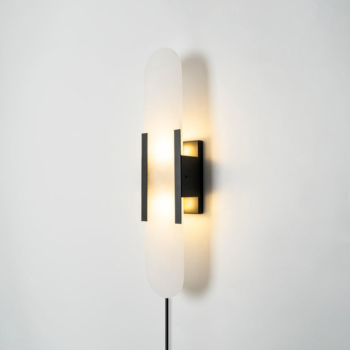 Avlång Alabaster Vägglampa med Stickkontakt