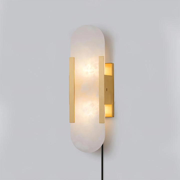 Avlång Alabaster Vägglampa med Stickkontakt