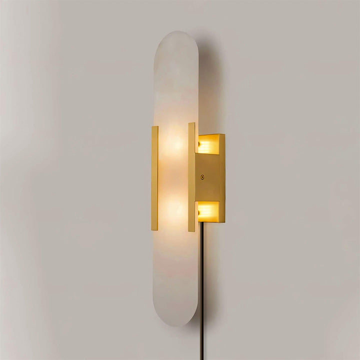 Avlång Alabaster Vägglampa med Stickkontakt