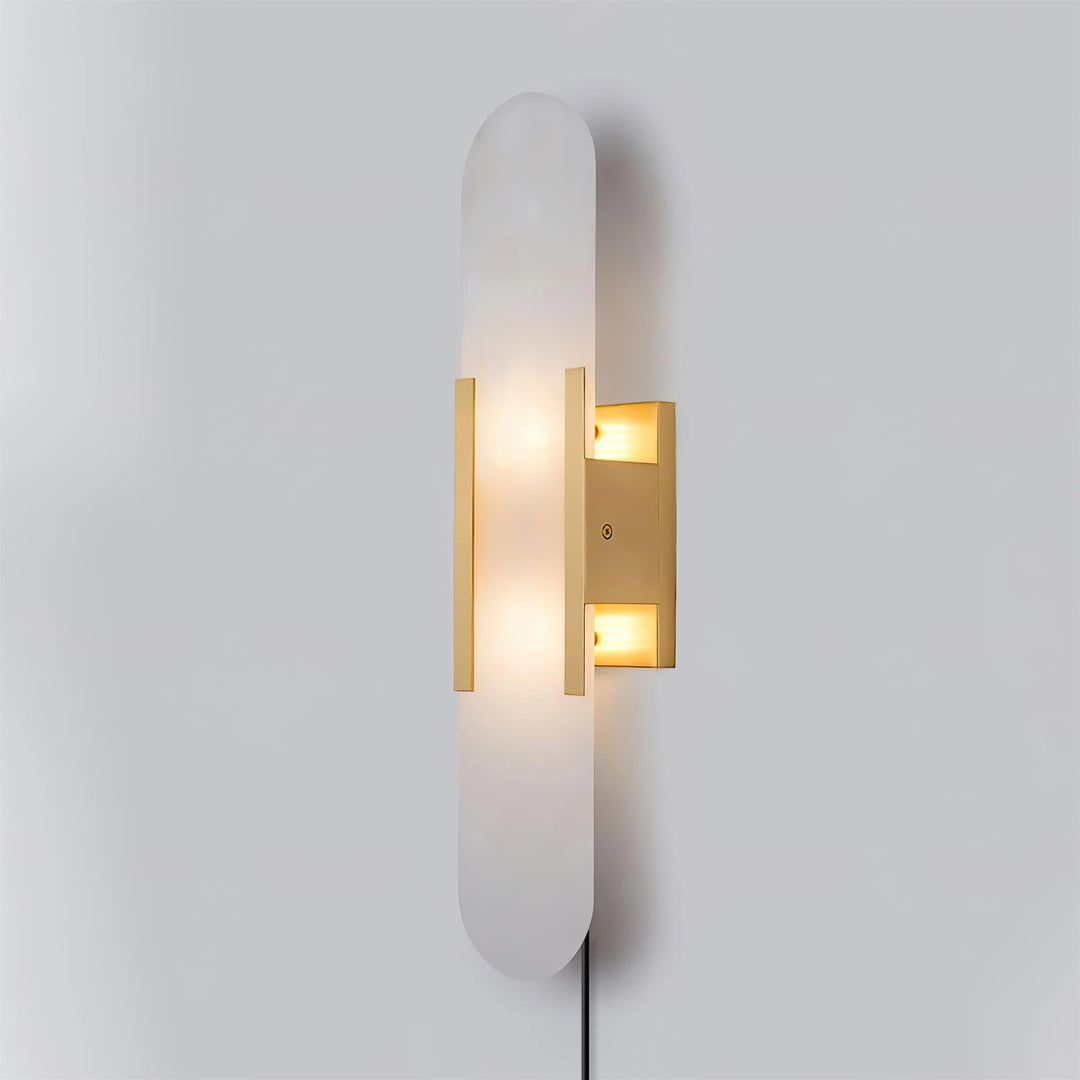 Avlång Alabaster Vägglampa med Stickkontakt