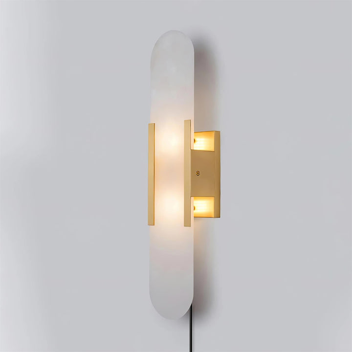 Avlång Alabaster Vägglampa med Stickkontakt