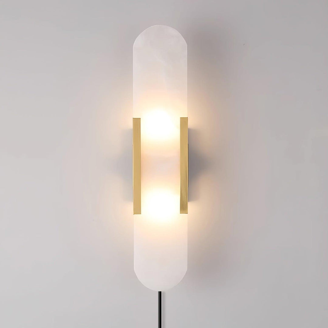 Avlång Alabaster Vägglampa med Stickkontakt