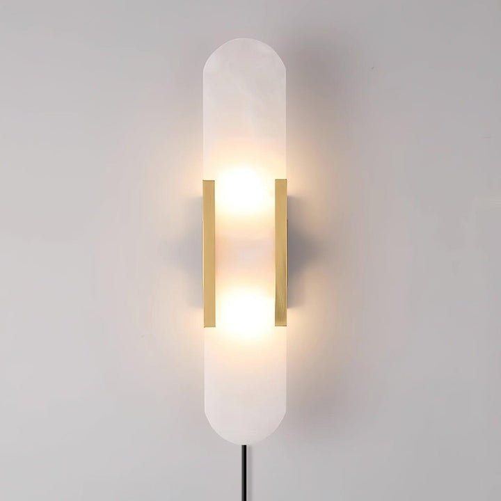 Avlång Alabaster Vägglampa med Stickkontakt