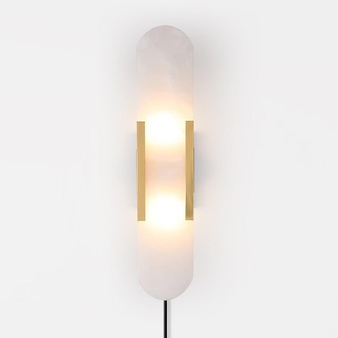 Avlång Alabaster Vägglampa med Stickkontakt