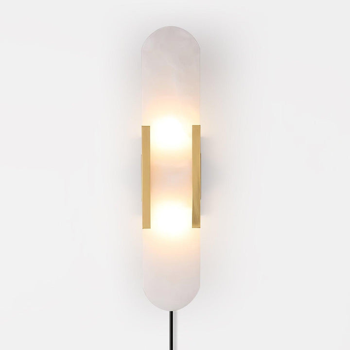Avlång Alabaster Vägglampa med Stickkontakt