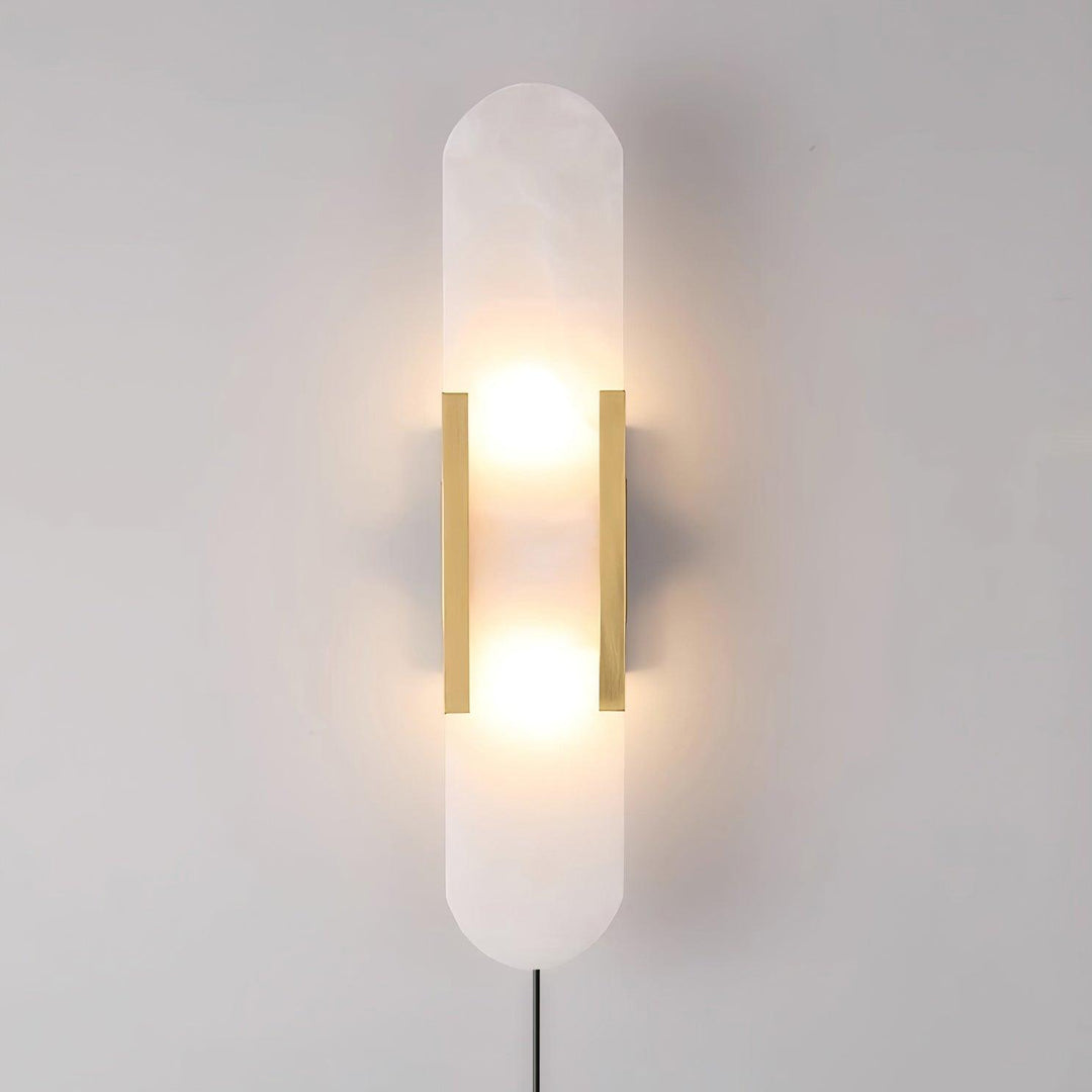 Avlång Alabaster Vägglampa med Stickkontakt