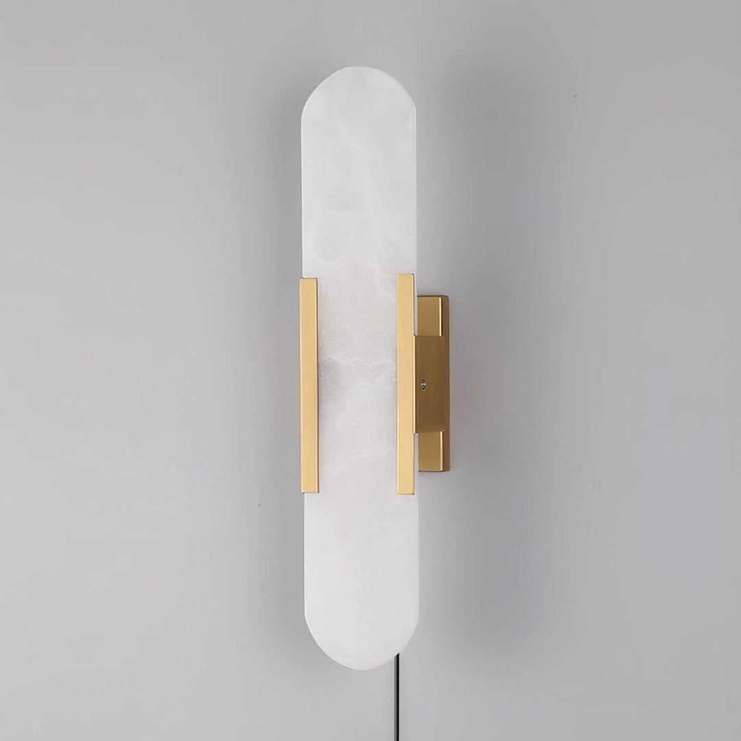Avlång Alabaster Vägglampa med Stickkontakt