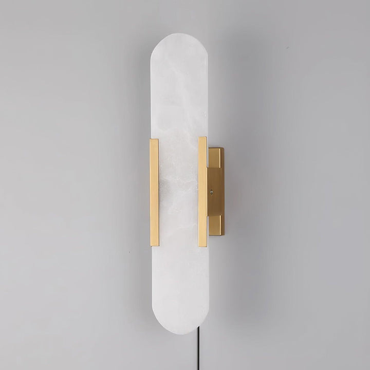 Avlång Alabaster Vägglampa med Stickkontakt
