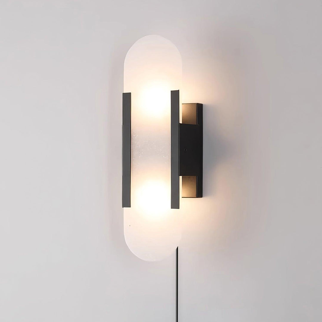 Avlång Alabaster Vägglampa med Stickkontakt