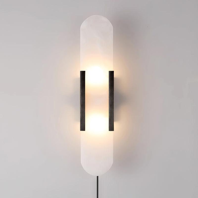 Avlång Alabaster Vägglampa med Stickkontakt