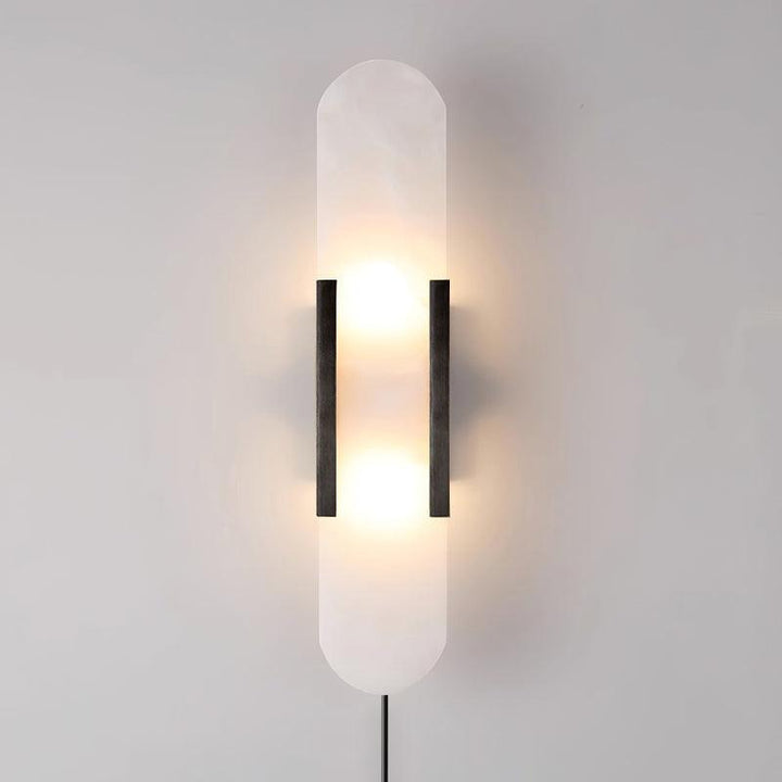 Avlång Alabaster Vägglampa med Stickkontakt