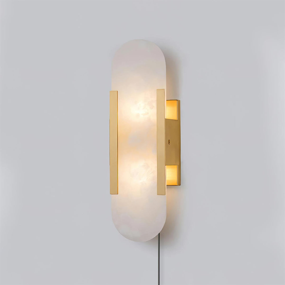 Avlång Alabaster Vägglampa med Stickkontakt