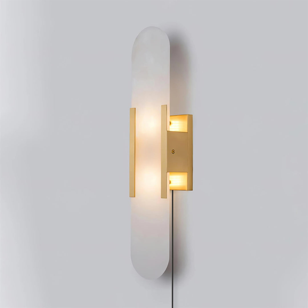 Avlång Alabaster Vägglampa med Stickkontakt