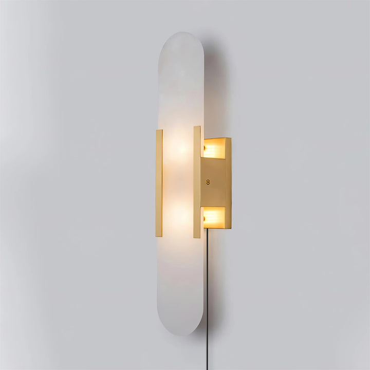 Avlång Alabaster Vägglampa med Stickkontakt