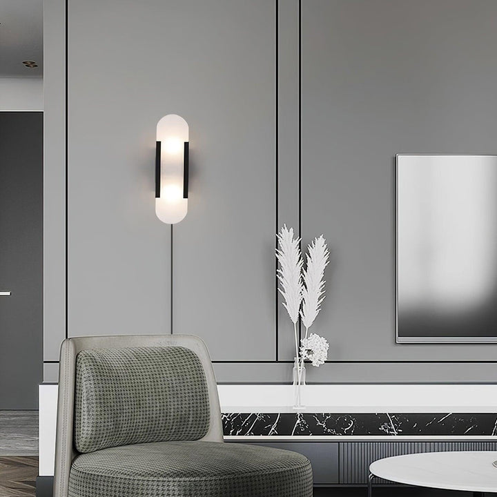Avlång Alabaster Vägglampa med Stickkontakt