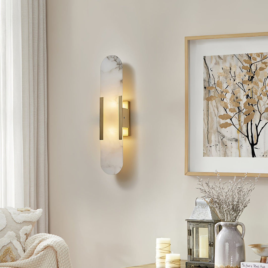 Avlång Alabaster Vägglampa