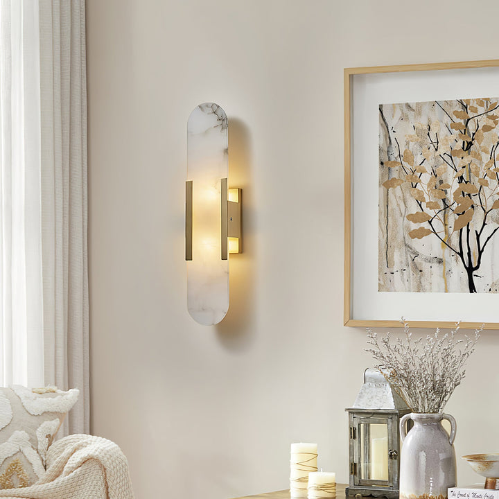 Avlång Alabaster Vägglampa