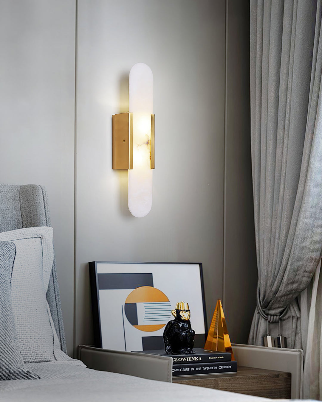 Avlång Alabaster Vägglampa