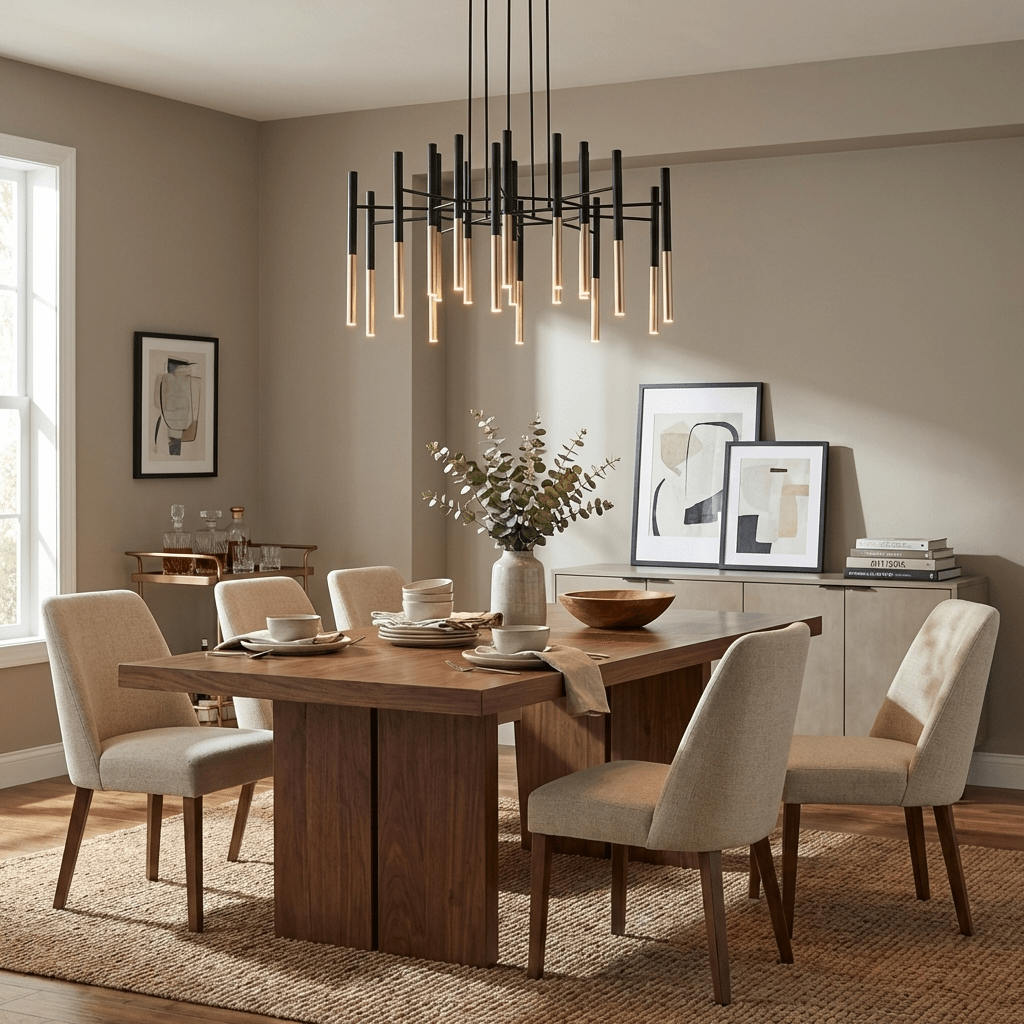 Metallrör Chandelier