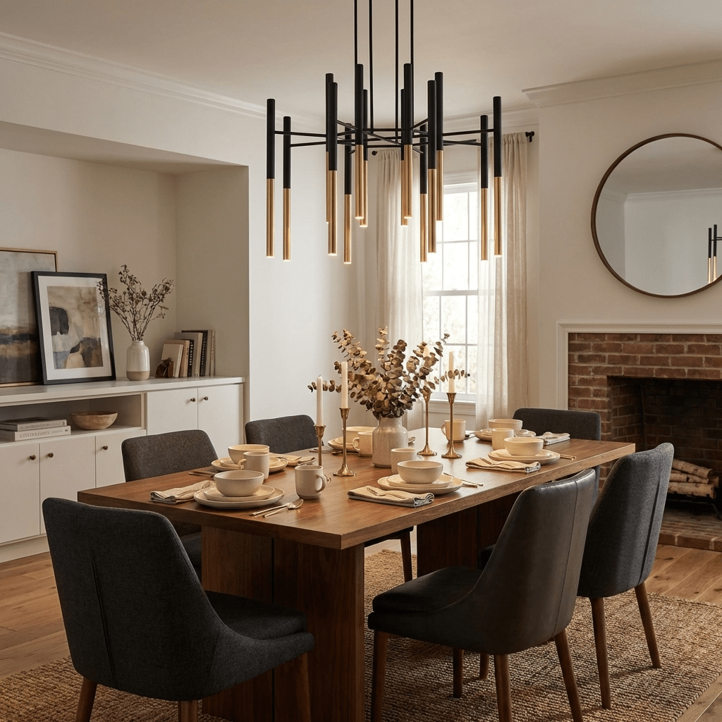 Metallrör Chandelier