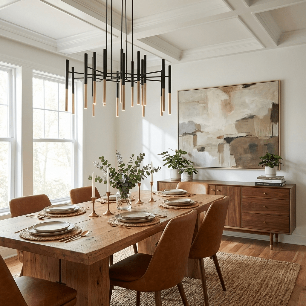 Metallrör Chandelier