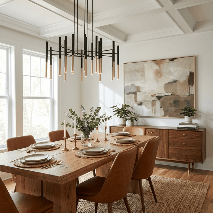 Metallrör Chandelier