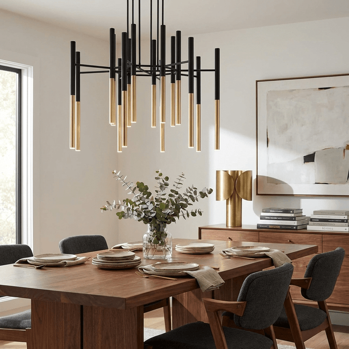 Metallrör Chandelier
