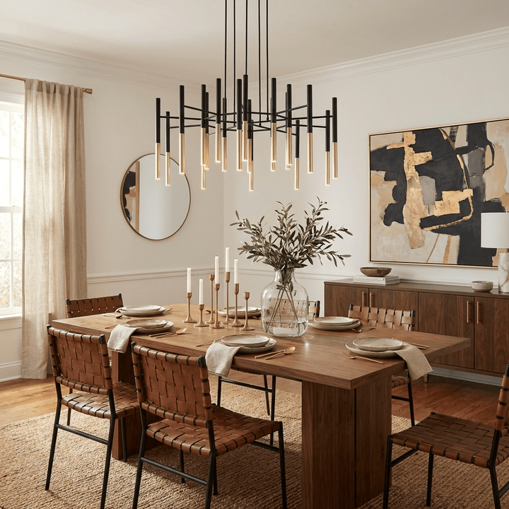 Metallrör Chandelier