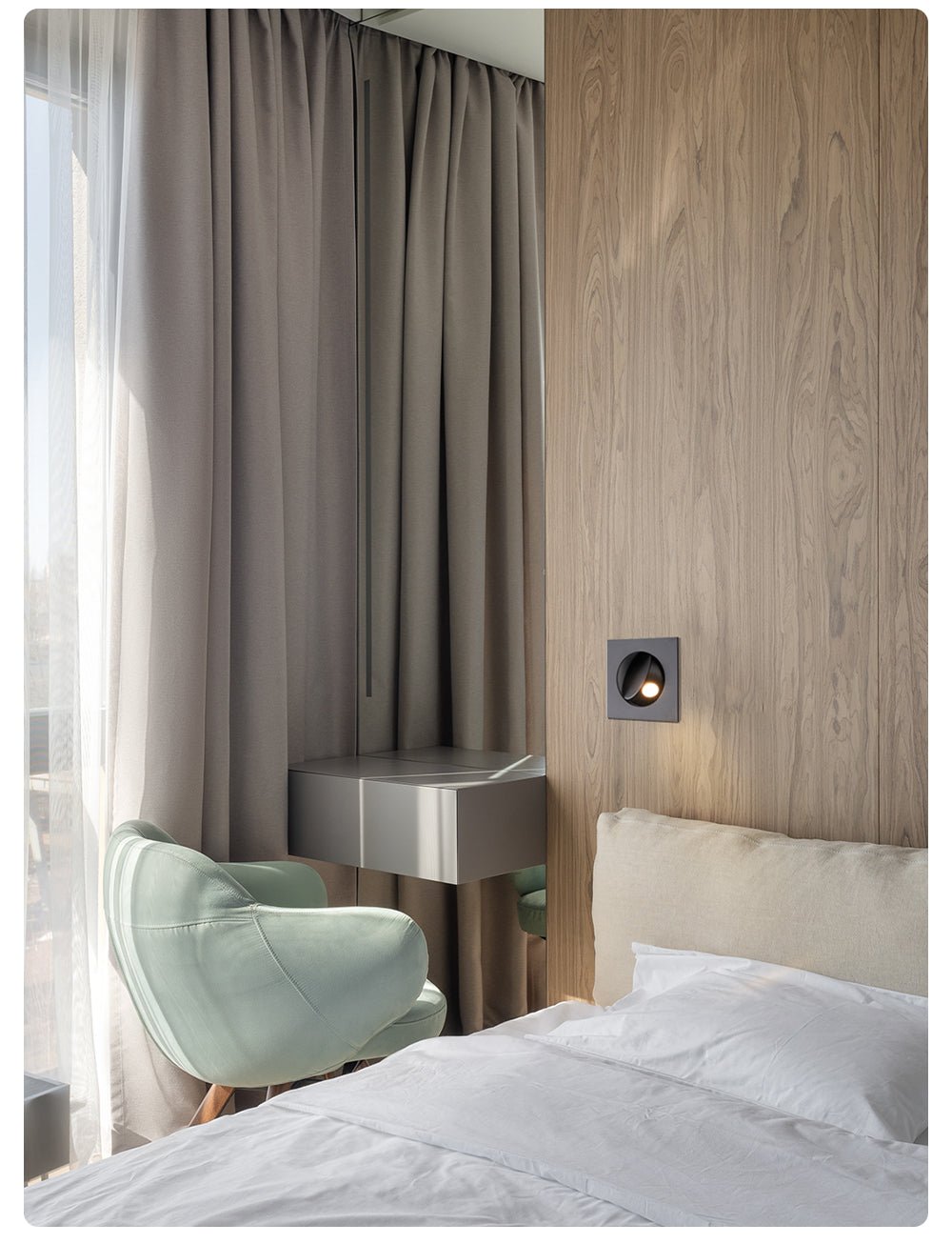Minimalistisk Inbyggd Rotera Vägglampa