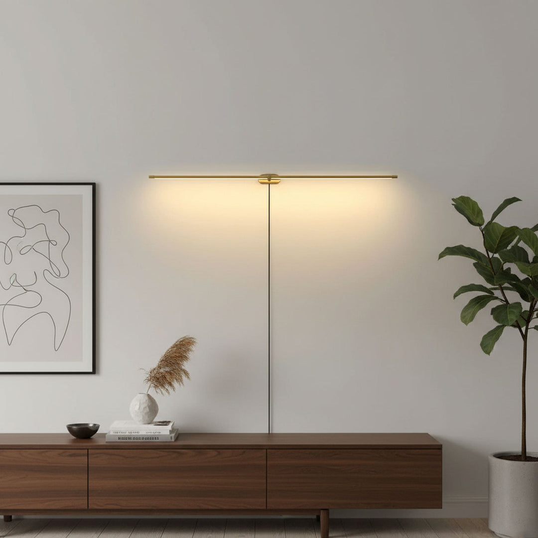 Minimalistisk Linjär Vägglampa med Stickkontakt