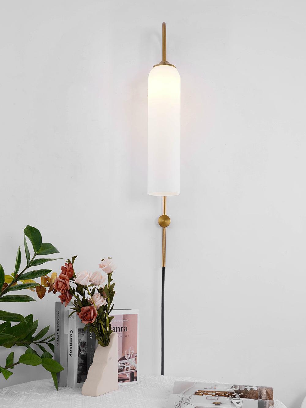 Modern Glas Vägglampa med Stickkontakt