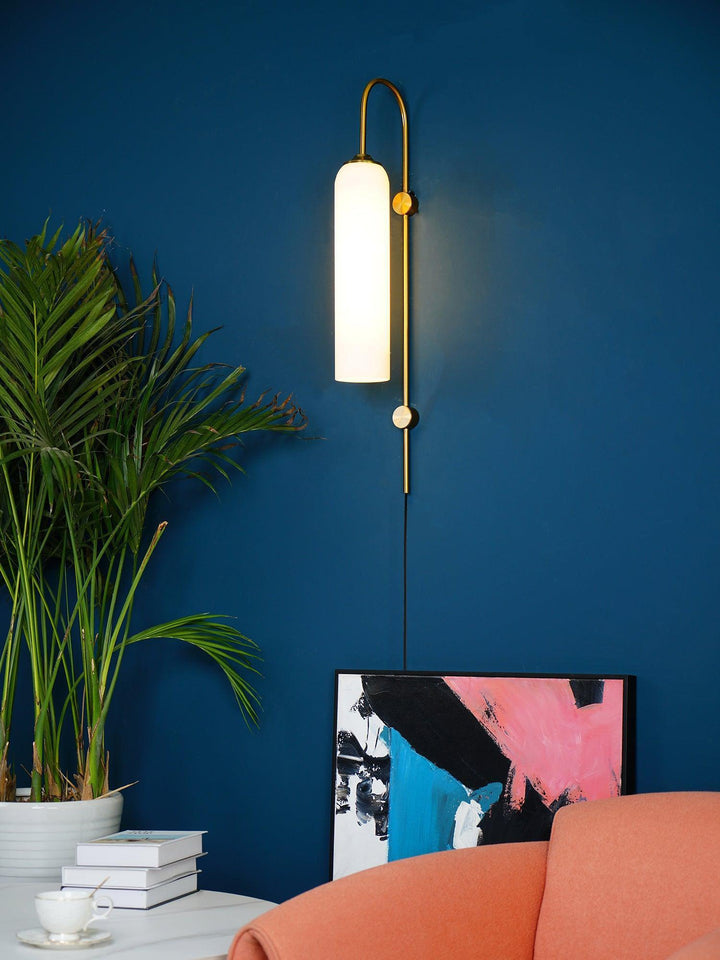 Modern Glas Vägglampa med Stickkontakt