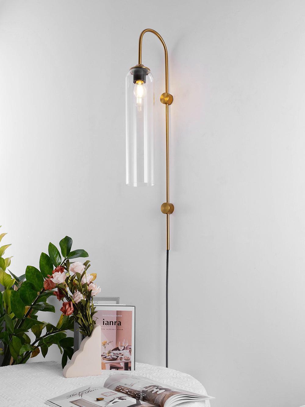 Modern Glas Vägglampa med Stickkontakt