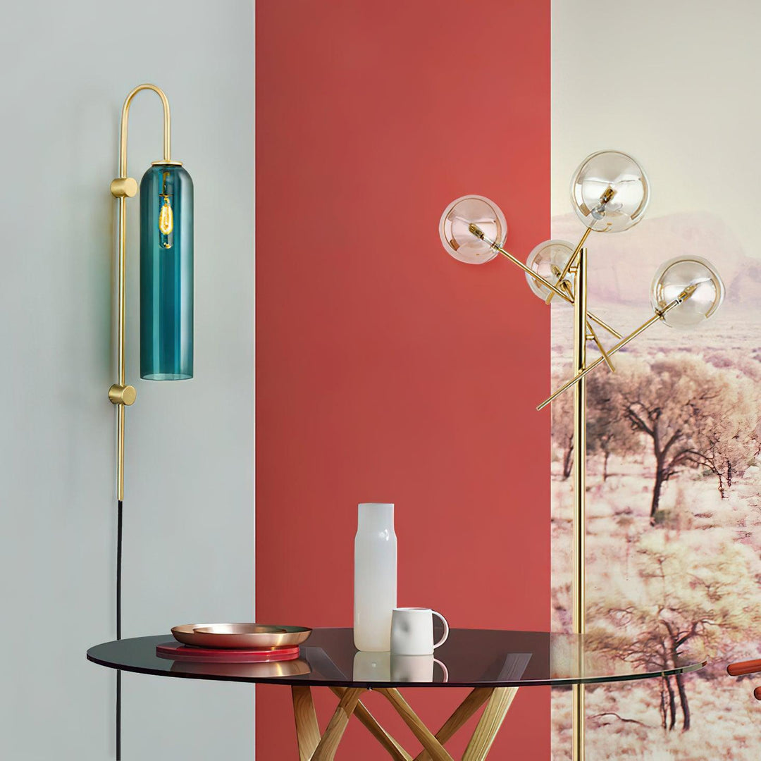Modern Glas Vägglampa med Stickkontakt
