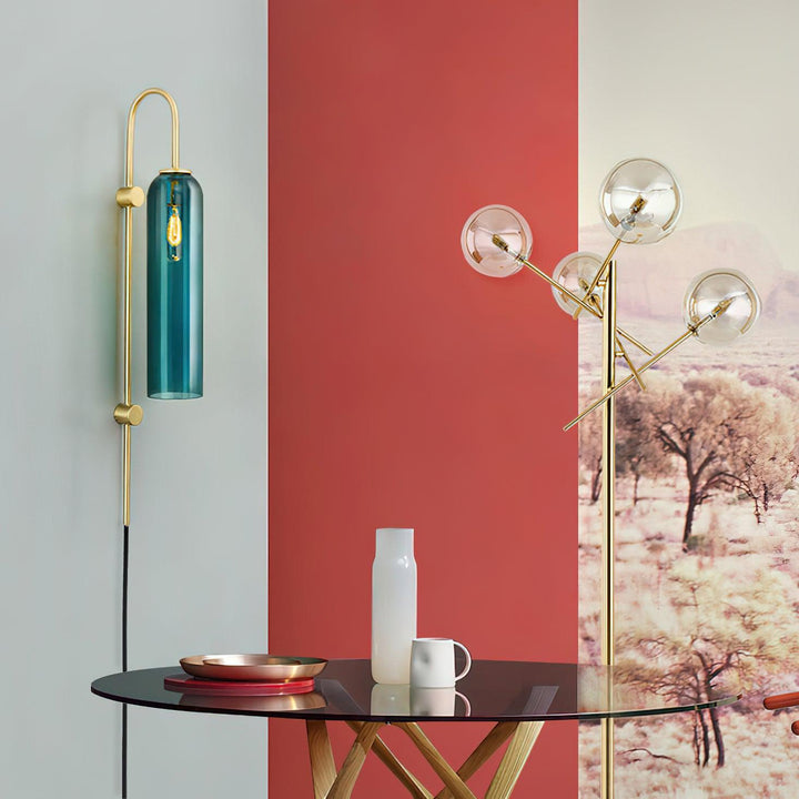 Modern Glas Vägglampa med Stickkontakt