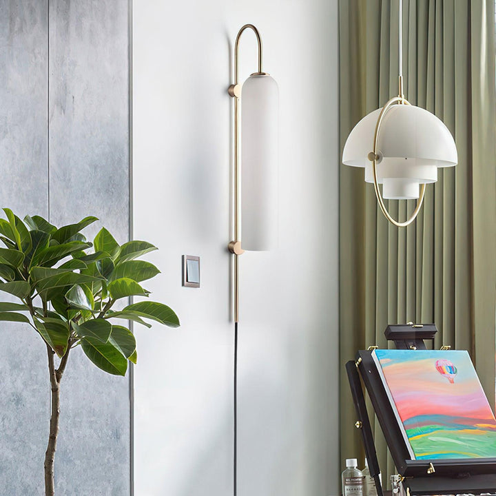Modern Glas Vägglampa med Stickkontakt