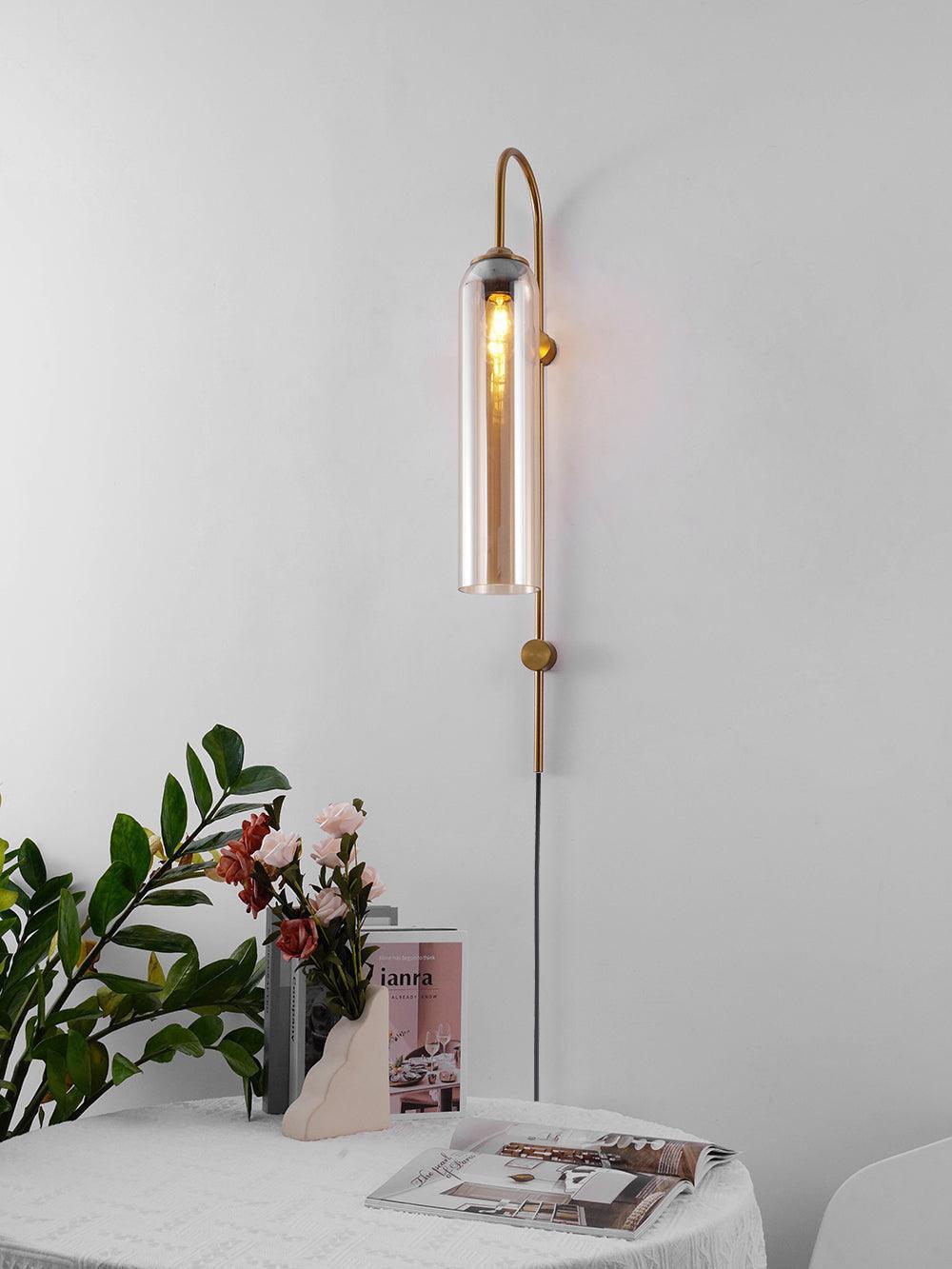 Modern Glas Vägglampa med Stickkontakt