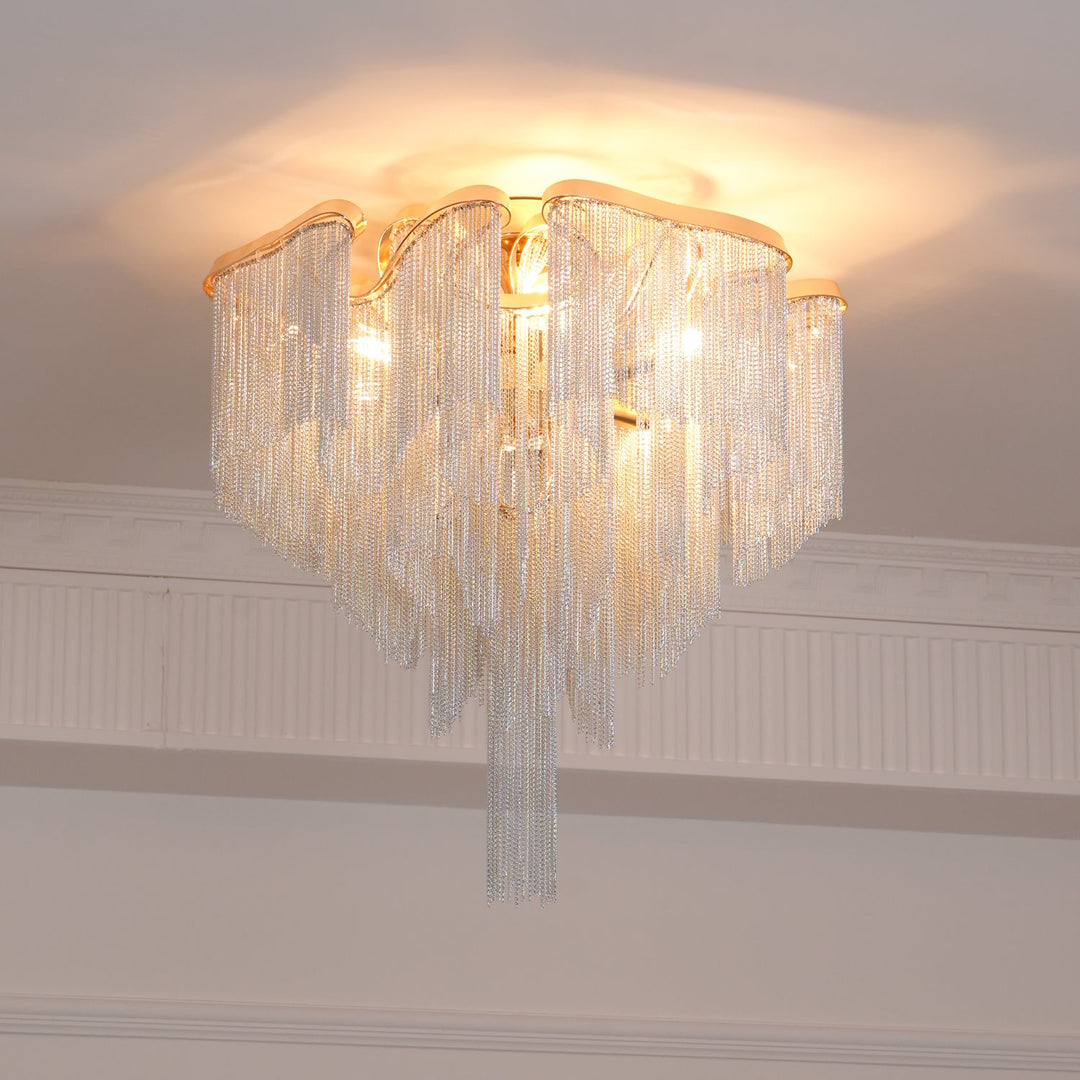 Modern Fringed Taklampa