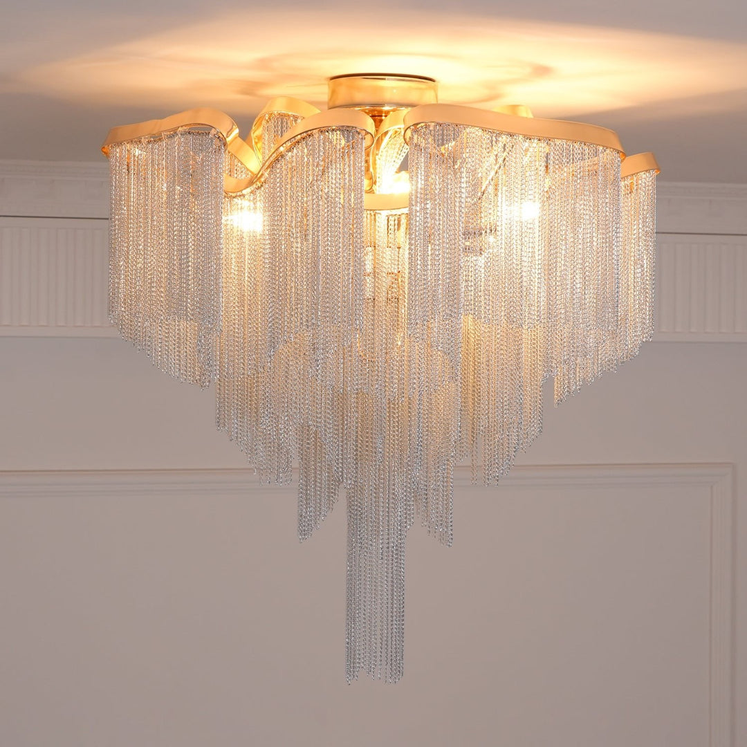 Modern Fringed Taklampa