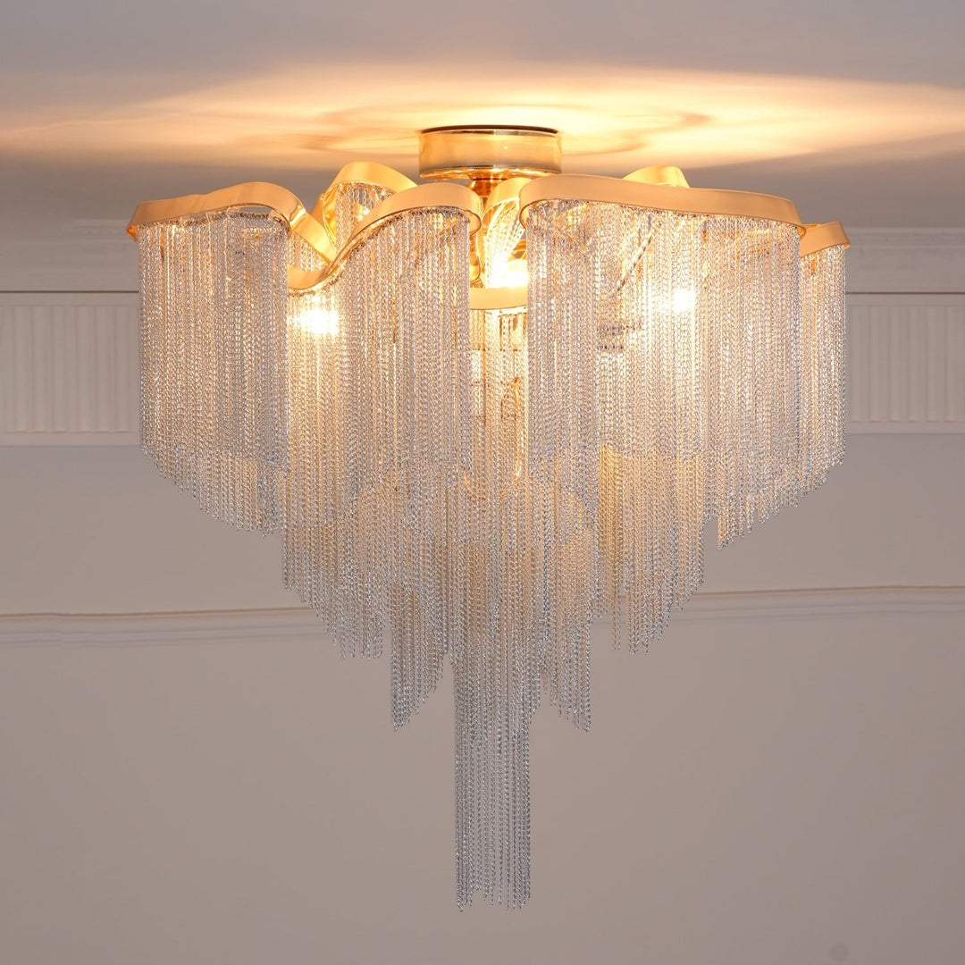 Modern Fringed Taklampa