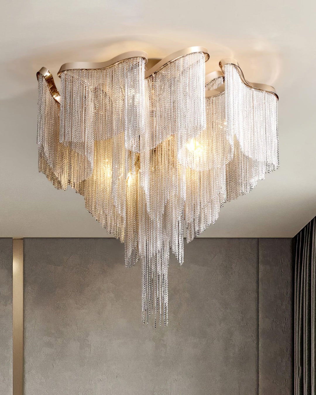 Modern Fringed Taklampa