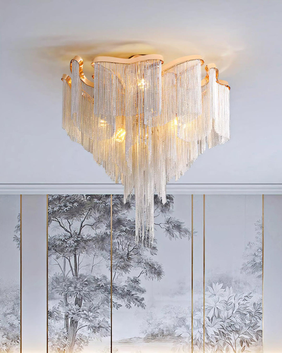 Modern Fringed Taklampa
